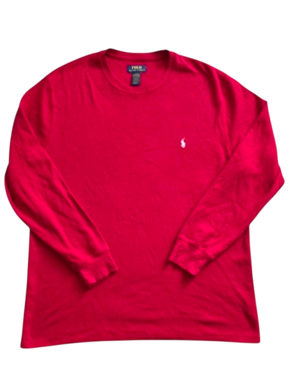 Polo Ralph Lauren 2XL Red Waffle Knit Thermal Shirt Luxury Loungewear XXL
